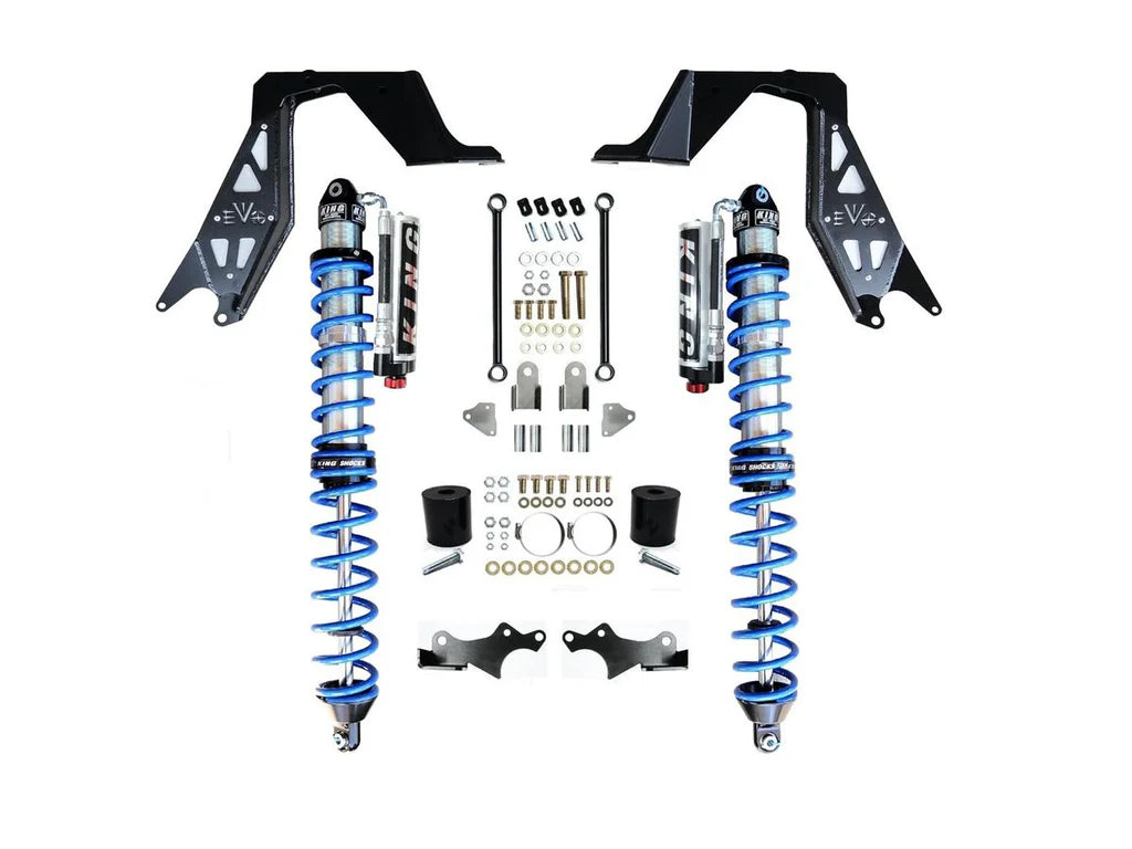 14" Inch Travel EVO SPEC KING NV2514 FRONT BOLT-ON 2.5" COILOVER KIT BLACK FOR JL/JT WRANGLER & GLADIATOR