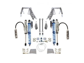 EVO MFG 2018-2024 Jeep Wrangler JL & Gladiator JT FRONT DOUBLE THROWDOWN, KING 2.5" COILOVER & BYPASS (BLACK) AFTERMARKET AXLE