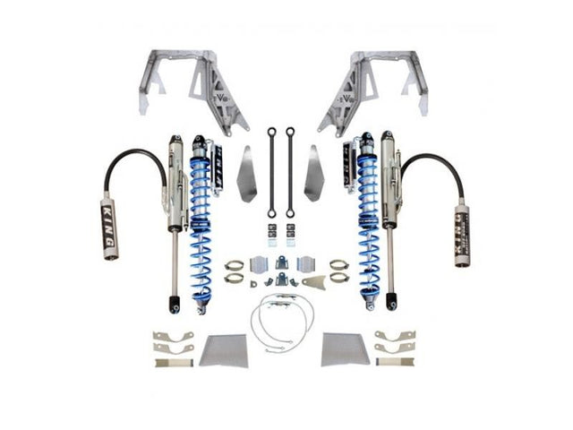 EVO MFG 2018-2024 Jeep Wrangler JL & Gladiator JT FRONT DOUBLE THROWDOWN, KING 2.5" COILOVER & BYPASS (BLACK) AFTERMARKET AXLE