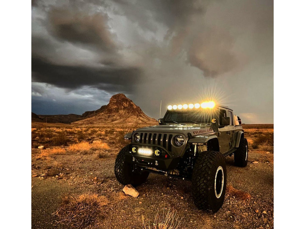EVO MFG Jeep Wrangler JL/Gladiator Front Alumilite Bumper. With Factory Fog Light Provisions, Hoop and Skid Combo