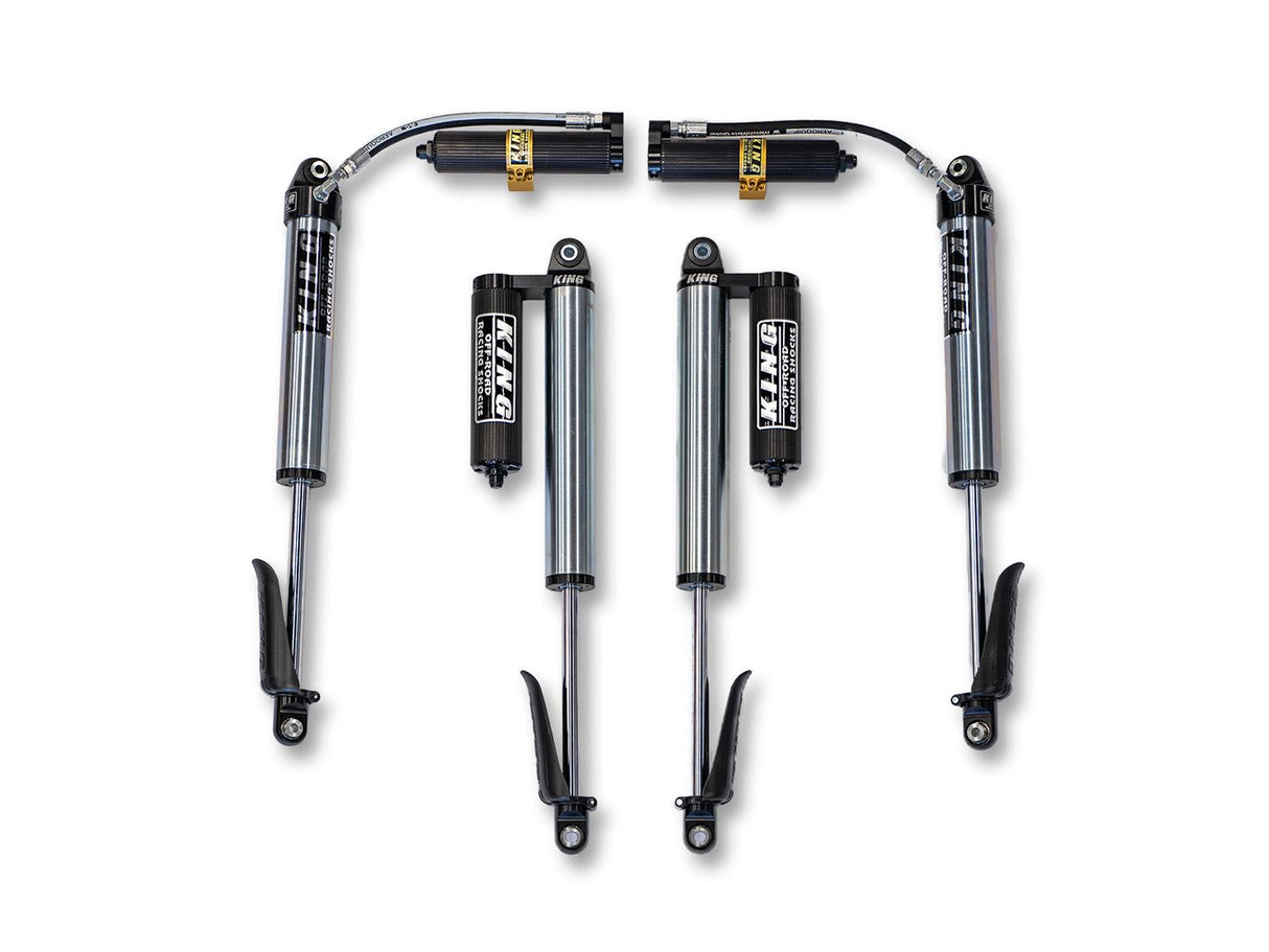 EVO MFG 2020-2024 Jeep Gladiator JT BLACK EVO SPEC KING 2.5" DIAMETER REMOTE RESERVOIR 6.5" LIFTS FRONT & REAR SET