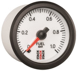 Autometer Stack 52mm 0-1 Bar M10 Male Pro Stepper Motor Fuel Pressure Gauge - White