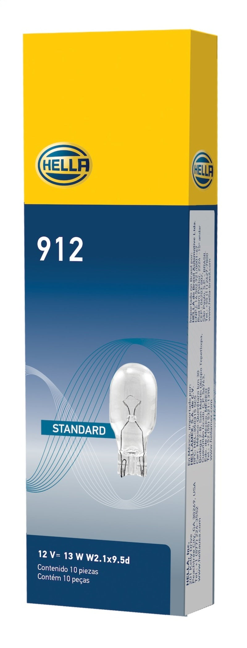 Hella Bulb 912 12V 13W W2.1X9.5d T5