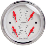 Autometer Arctic White 3-3/8in Kit Box w/Elec Speedo Elec Oil Press, Water Temp, Volt, Fuel Level