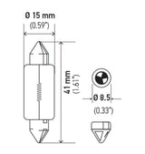 Hella Universal Clear T4.63 Incandescent 12V 15W Bulb (MOQ 10)