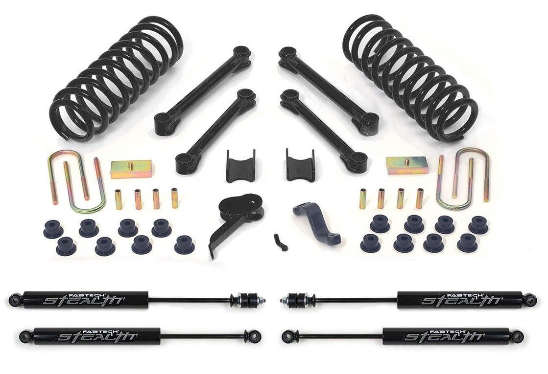 Fabtech 09-13 Ram 2500/3500 4WD Diesel w/Auto 4.5in Perf. System w/Stealth Shocks