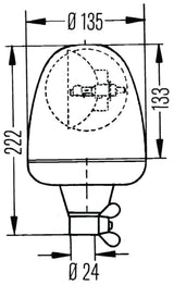 Hella Rotating Beacon H 12V Yellow Mgs12 2Rl