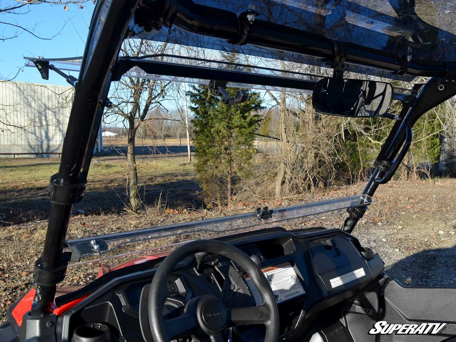 SuperATV Honda Pioneer 1000 Scratch-Resistant Flip Windshield