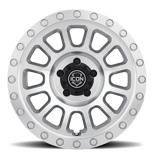 ICON Hulse 17 X 8.5 6 X 5.5 0mm Offset 4.75in BS Silver Machined