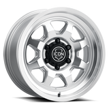 ICON Nuevo 17 X 8.5 5 X 5 6mm Offset 4.5in BS Silver Machined