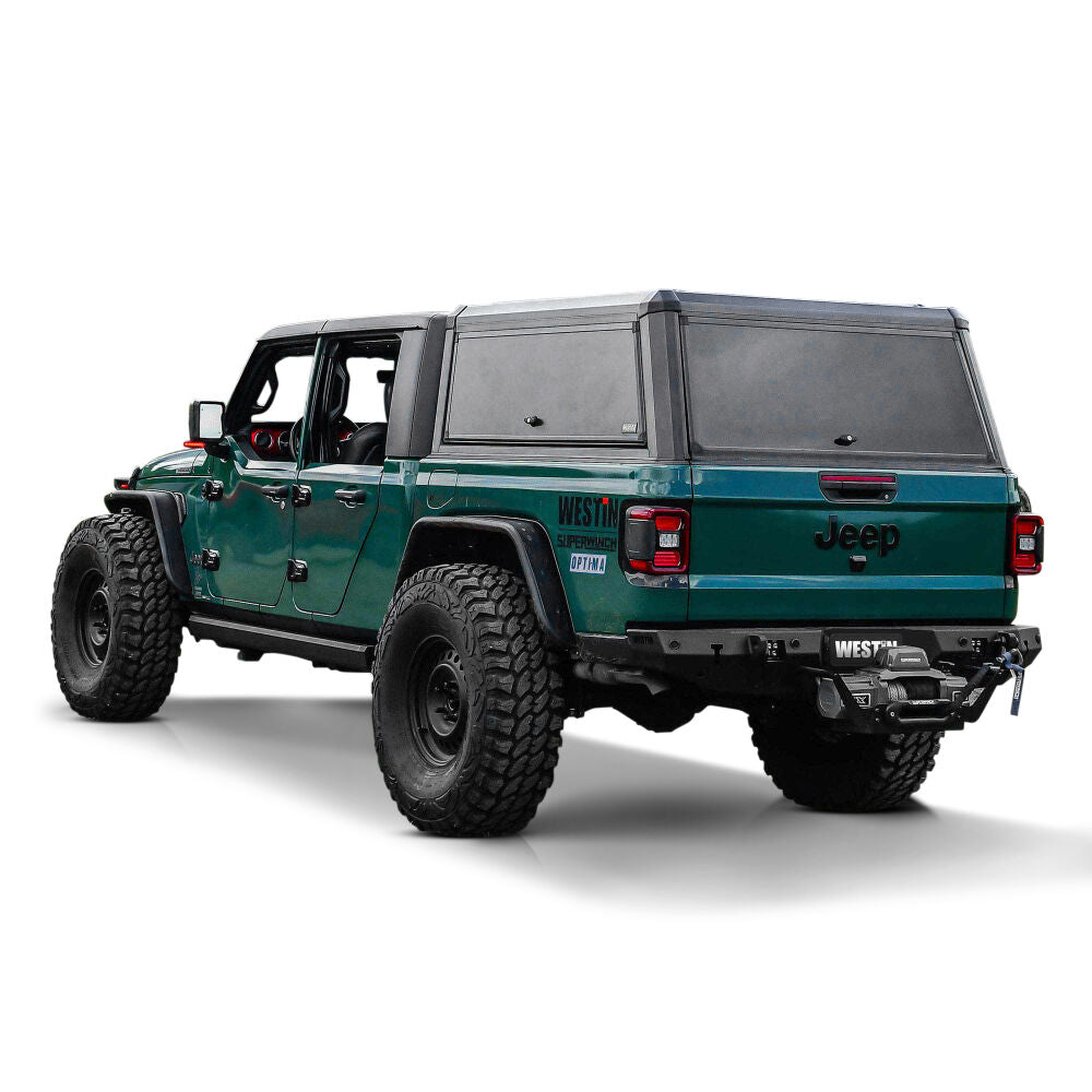 Westin EXP Truck Cap With Solid Front Glass Matte Black