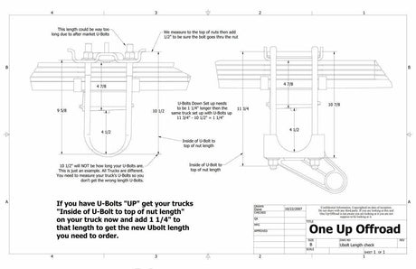 Under Axle Bar Mounts, 4-1/4in & 4-1/2in Axle, U-Bolts Down