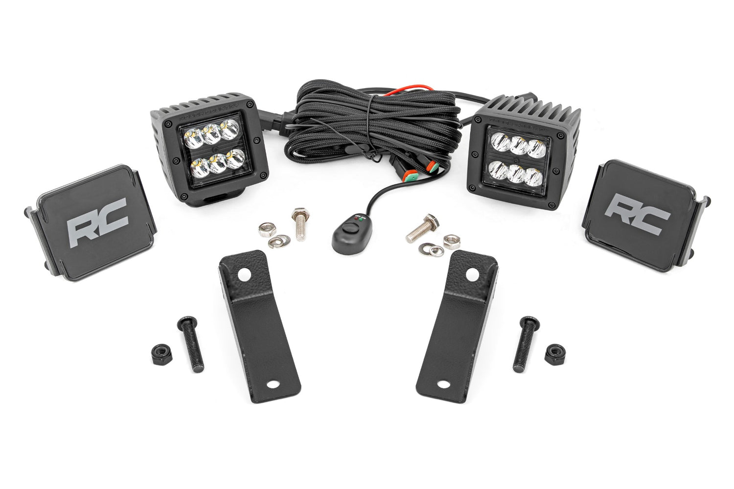 LED Light Kit | Rear Mount | 2" Black Pair | Spot | Can-Am Maverick Sport 1000R
