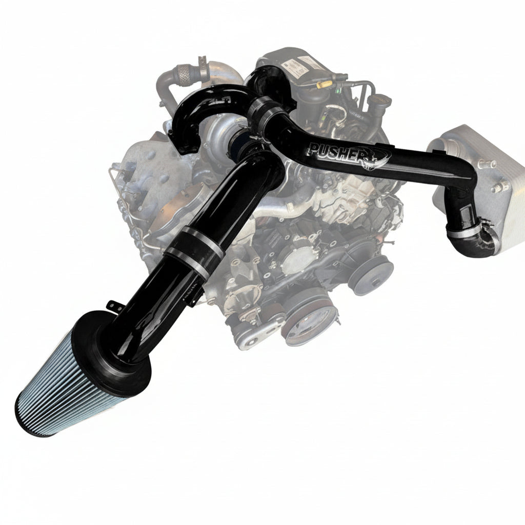 Pusher Intake System 2015-16 Ford F250/350 6.7L Powerstroke - Black