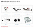 PMF 2.5 inch Alpha Suspension Lift Kit - Adjustable 3-Link Arms | Ford F-250/F-350 | 2008-2010 - kit components
