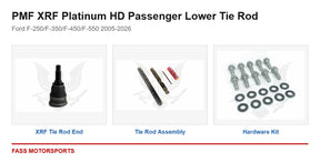 PMF XRF Platinum HD Passenger Lower Tie Rod - Ford F-250/F-350/F-450/F-550 2005-2026 - kit components