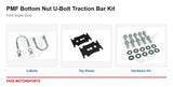 PMF Bottom Nut U-Bolt Traction Bar Kit - Ford Super Duty - kit components