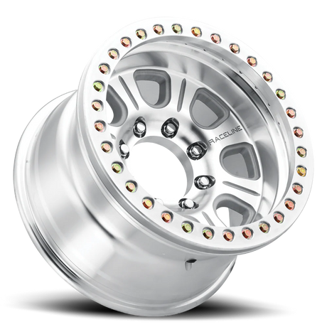 Raceline RT233 Monster 17x9.5in / 5x127 BP / -19mm Offset / 83.82mm Bore - Black Beadlock Wheel