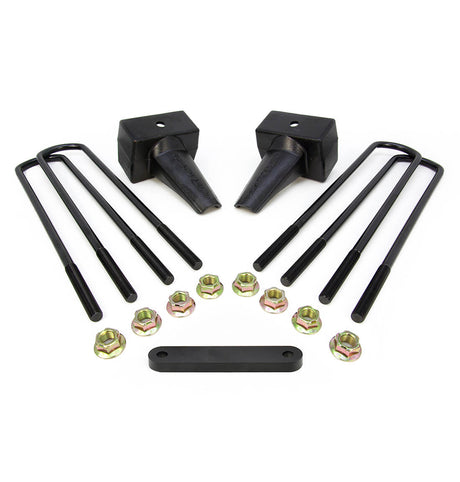 ReadyLIFT 66-2294 - 1999-2010 Ford F250/F350/F450 4'' Flat Rear Block Kit with Carrier Bearing Spacer for 2 Piece Drive Shaft