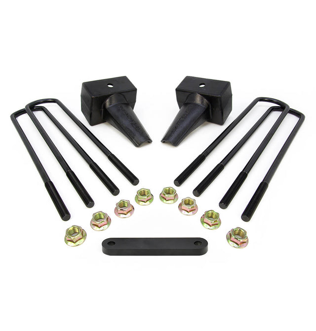 ReadyLIFT 66-2294 - 1999-2010 Ford F250/F350/F450 4'' Flat Rear Block Kit with Carrier Bearing Spacer for 2 Piece Drive Shaft