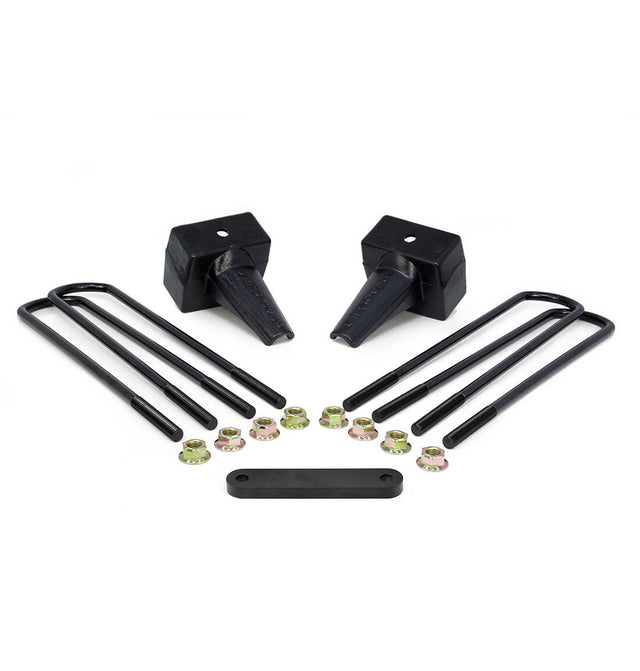 ReadyLIFT 66-2295 - 1999-2010 Ford F250/F350/F450 5'' Flat Rear Block Kit with Carrier Bearing Spacer for 2 Piece Drive Shaft