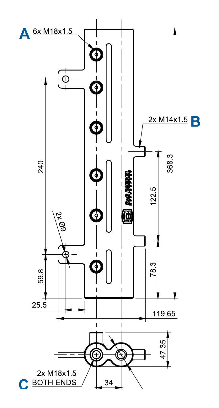 S&S Diesel Double-Barrel Fuel Rail for 2007–2018 Ram 2500/3500 6.7L Cummins
