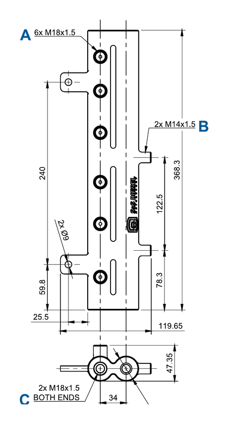 S&S Diesel Double-Barrel Fuel Rail for 2007–2018 Ram 2500/3500 6.7L Cummins