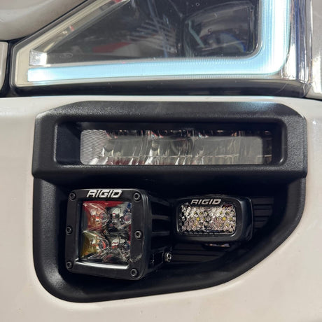 KD Fabworks 2020-2022 Ford Super Duty F-250/F-350 Dual Light Mount WITH OEM LED Foglights FOR RIGID