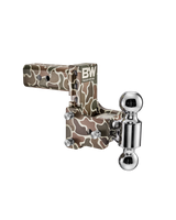 B&W Tow & Stow Adjustable Ball Mount - 2.5" Shank, 5" Drop, Dual Ball, Camo