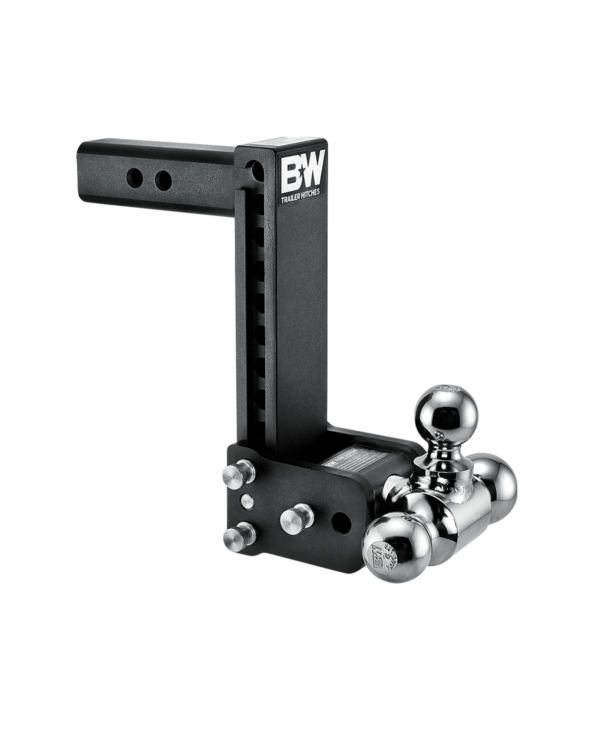 B&W Tow & Stow Adjustable Ball Mount - 2" Shank, 9" Drop, Tri-Ball
