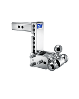 B&W Tow & Stow Adjustable Ball Mount - 2" Shank, 7" Drop, Tri-Ball, Chrome