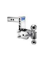 B&W Tow & Stow Adjustable Ball Mount - 2" Shank, 5" Drop, Dual-Ball, Chrome