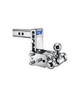 B&W Tow & Stow Adjustable Ball Mount - 2" Shank, 5" Drop, Tri-Ball, Chrome