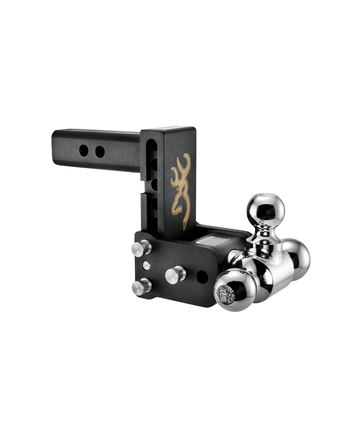 B&W Tow & Stow Adjustable Ball Mount - 2" Shank, 5" Drop, Tri-Ball