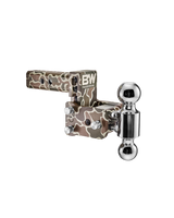 B&W Tow & Stow Adjustable Ball Mount - 2" Shank, 3" Drop, Dual Ball, Camo