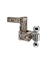 B&W Tow & Stow Adjustable Ball Mount - 2" Shank, 5" Drop, Dual Ball, Camo