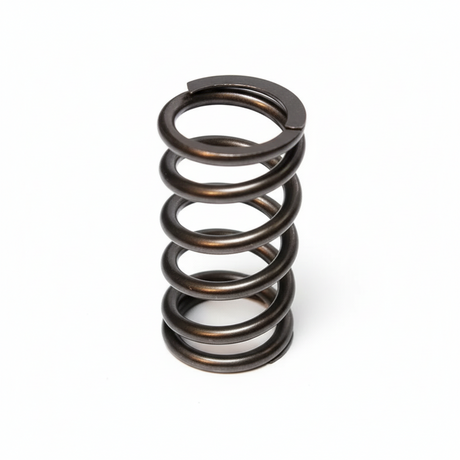 Metallic spring on a white background