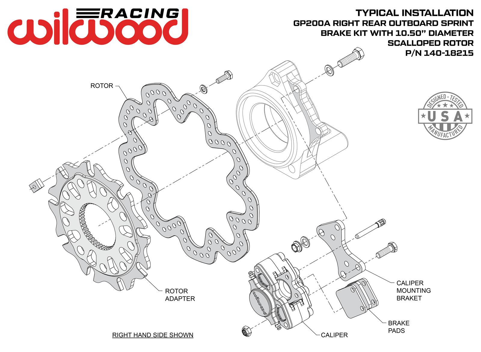 Wilwood Sprint Kit GP200 Outboard - Rear Right
