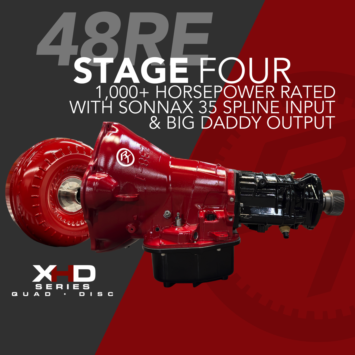 48RE Transmission Stage 4 1,000HP+ w/  Sonnax Oversized Input Shaft for 2003-2007 5.9L Commonrail Cummins