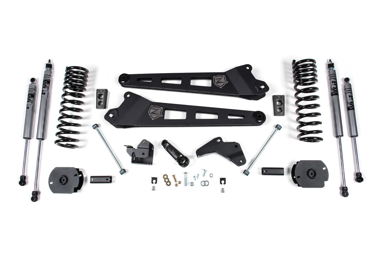 Zone Offroad 14-18 Ram 2500 4in Replacement Radius Arm Lift Kit w/ Fox 2.0 Adv. Shocks.