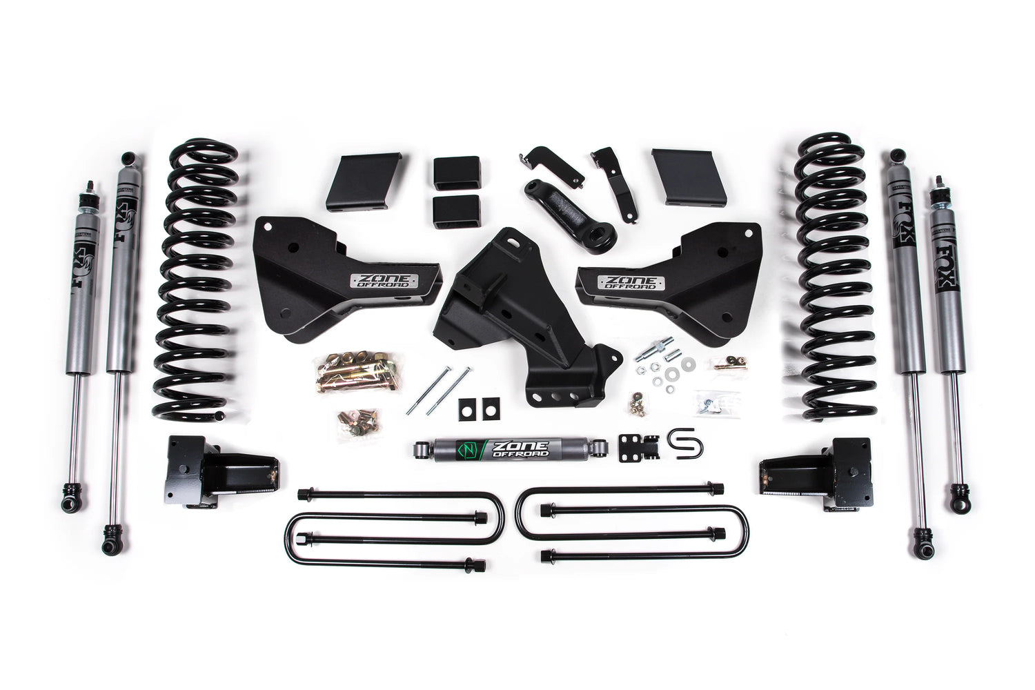 Zone Offroad 2023-2025 Ford F250/F350 SRW 4WD 5in Radius Arm Drop Susp. Lift Kit w/ Fox 2.0 Adv. Shocks