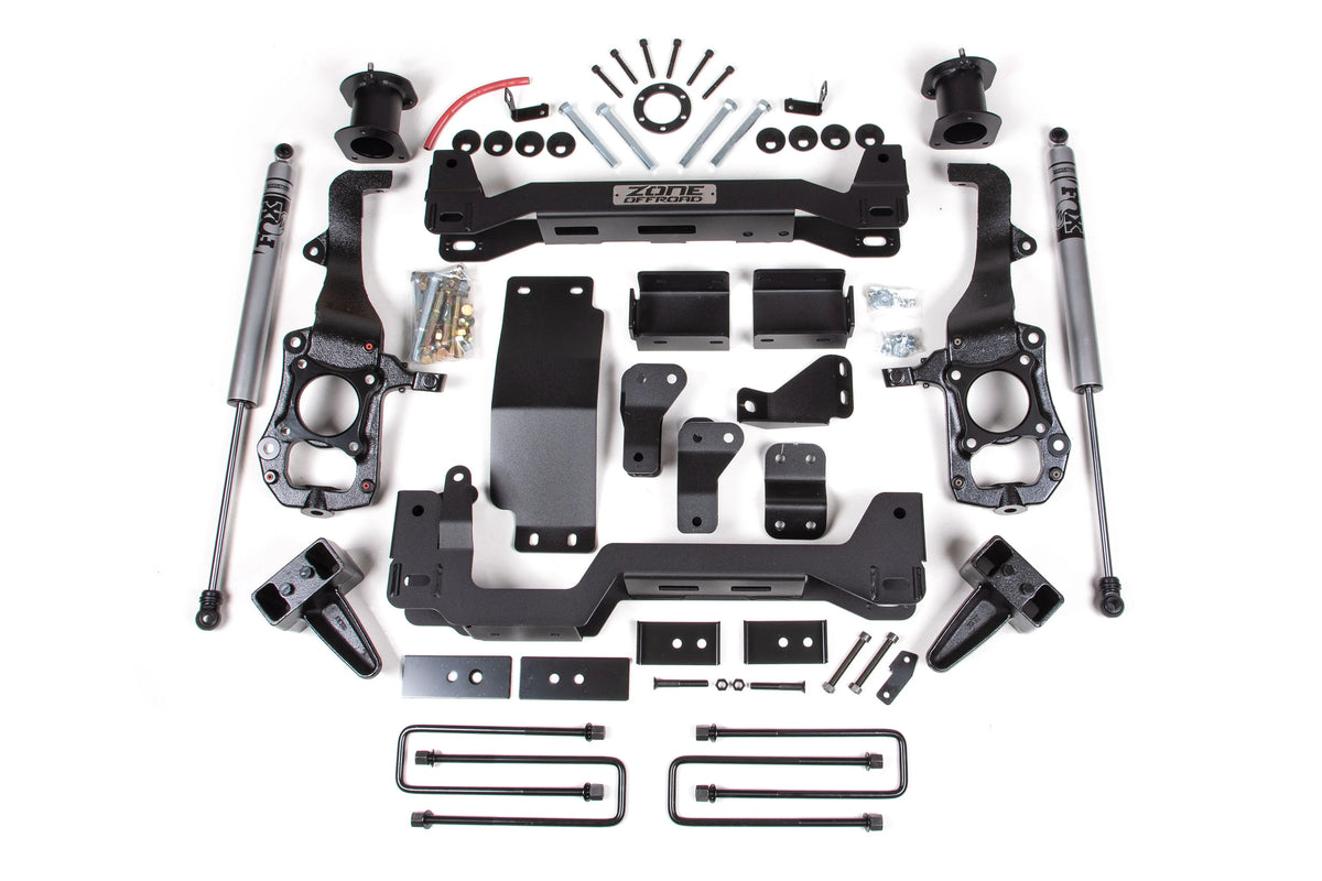 Zone Offroad 21-23 Ford F150 6in Front 4in Rear Suspension Lift System - Fox Shocks