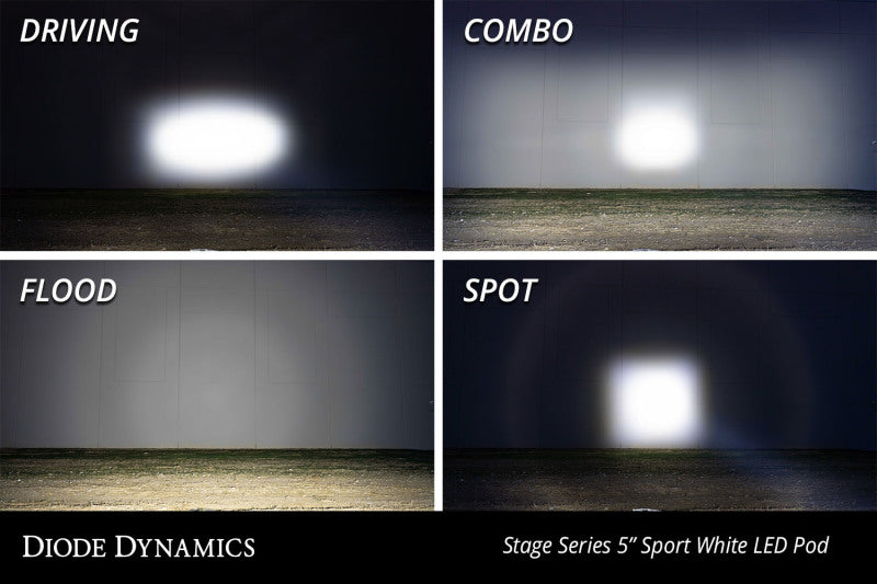 Diode Dynamics SS5 LED Pod Sport - Yellow Spot (Pair)