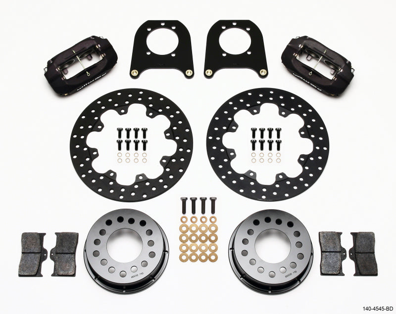 Wilwood Forged Dynalite Rear Drag Kit Drilled Rotor Chev 12 Bolt w/Clip Eliminator