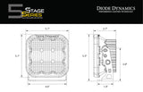 Diode Dynamics SS5 LED Pod Sport - Yellow Driving (Single)