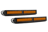 Diode Dynamics 12 In LED Light Bar Single Row Straight - Amber Flood (Pair) Stage Series