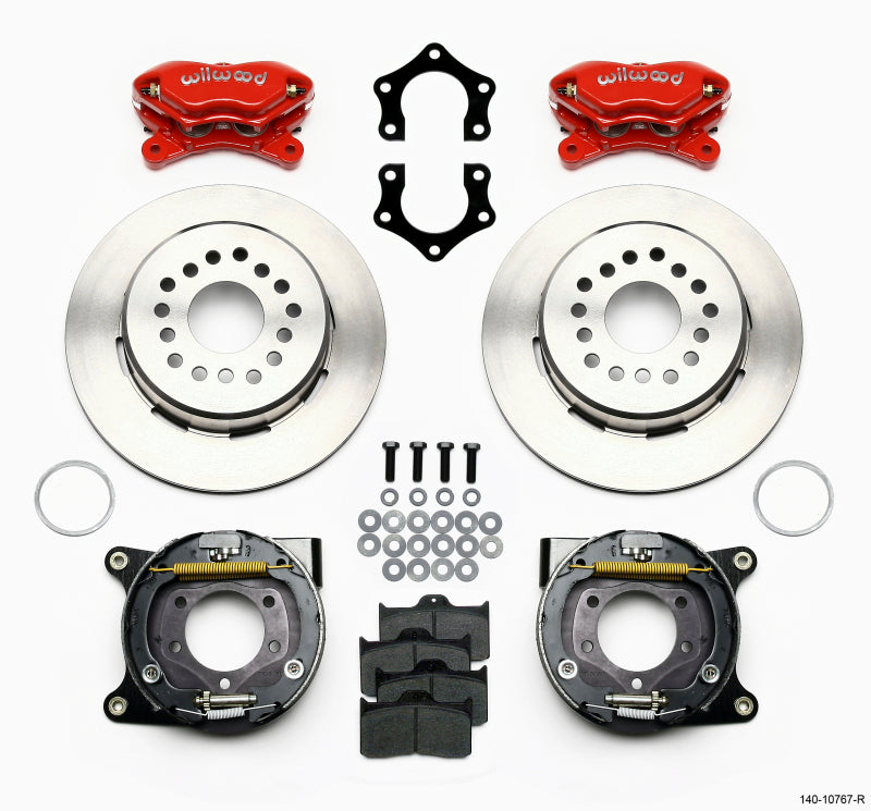 Wilwood Forged Dynalite P/S Park Brake Kit Red Mopar/Dana 2.50in Off w/Snap Ring Brng