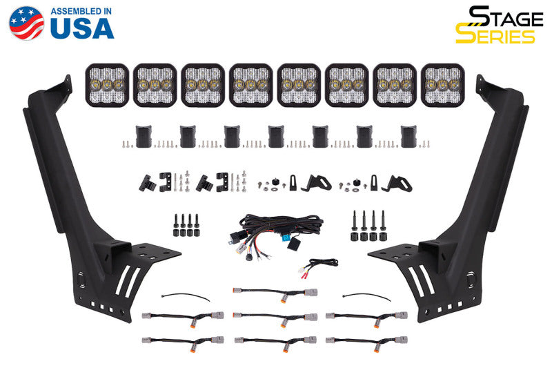 Diode Dynamics Jeep JL SS5 Sport CrossLink Windshield - Yellow Combo Lightbar Kit