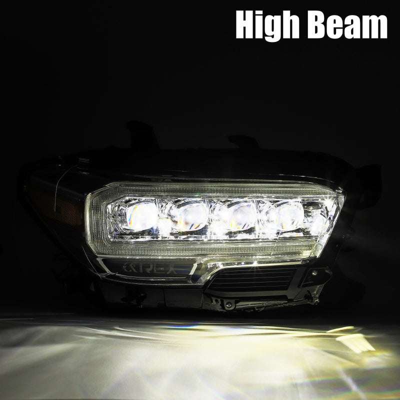 AlphaRex 16-20 Toyota Tacoma NOVA LED Projector Headlights Plank Style Black w/Activation Light