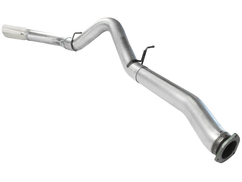 aFe ATLAS 5in DPF-Back Alum Steel Exhaust System Polished Tip GM Diesel Trucks 7.5-10 V8-6.6L td LMM